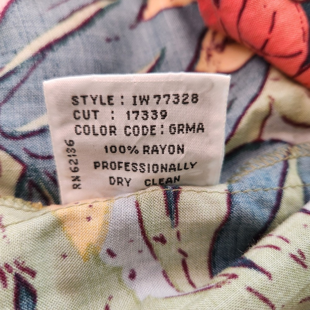 Vintage 80s 90s GUESS by Georges Marciano Medium Hawaiian Shirt Aloha Floral - Picture 5 of 10